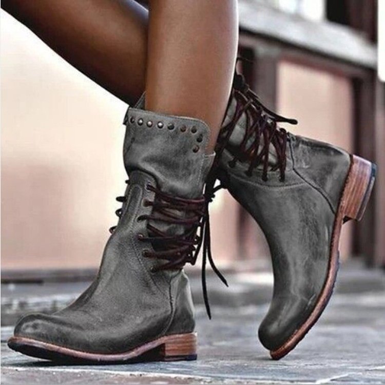 Botas retro británicas de media caña con remaches