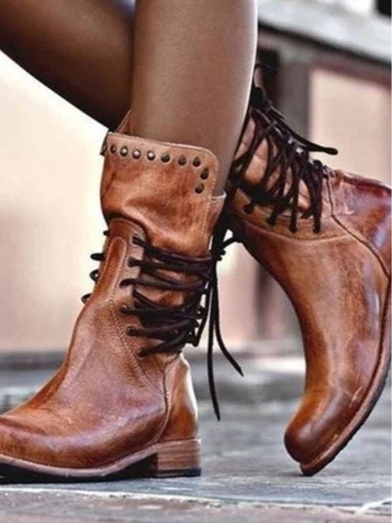 Botas retro británicas de media caña con remaches