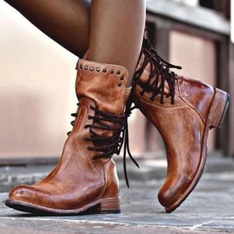 Botas retro británicas de media caña con remaches