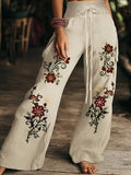Pantalón casual floral de talle alto