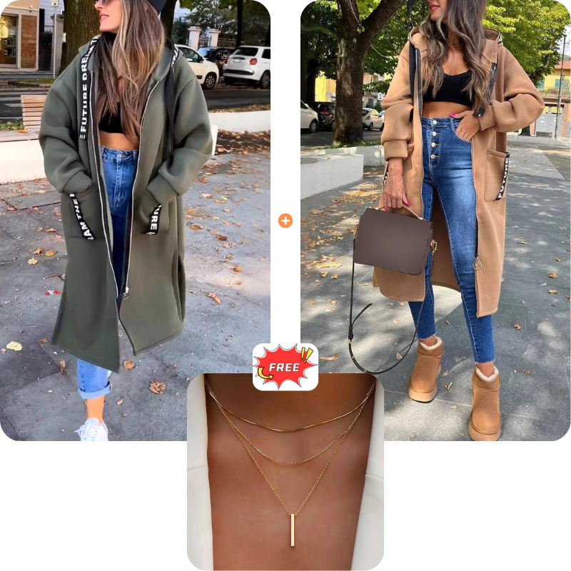 Sudadera larga con capucha para mujer