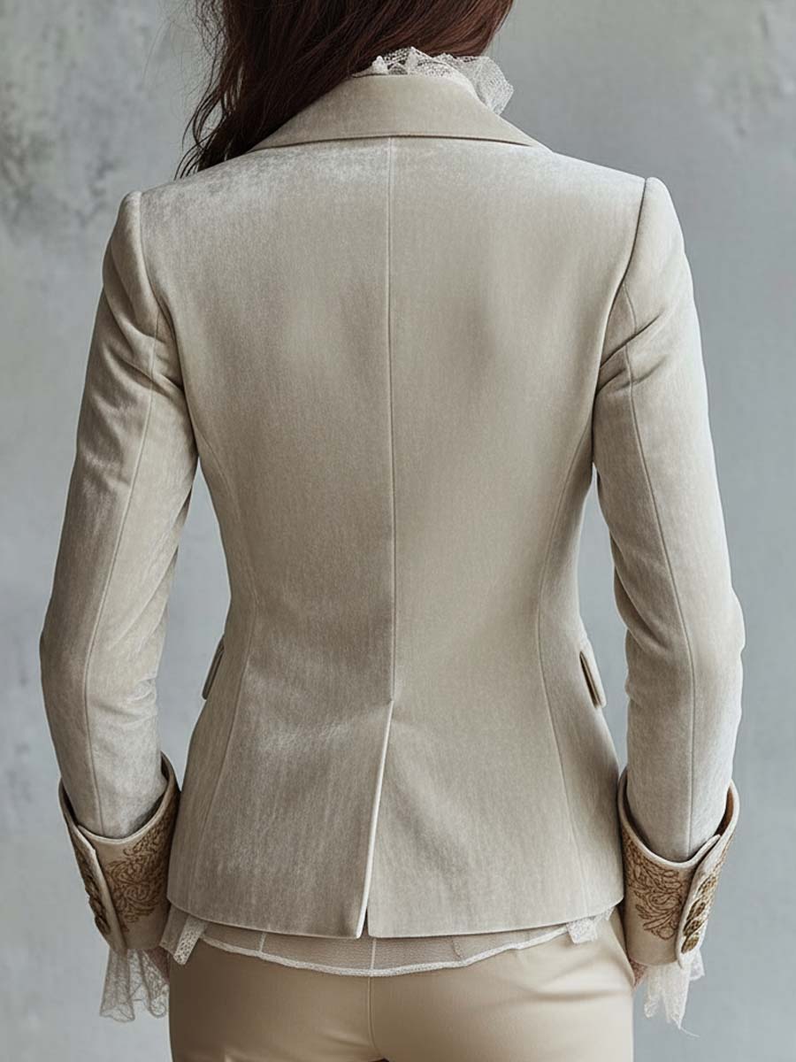 Constance | Blazer marfil bordado