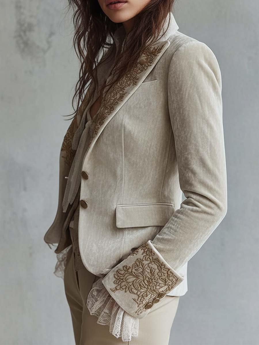 Constance | Blazer marfil bordado