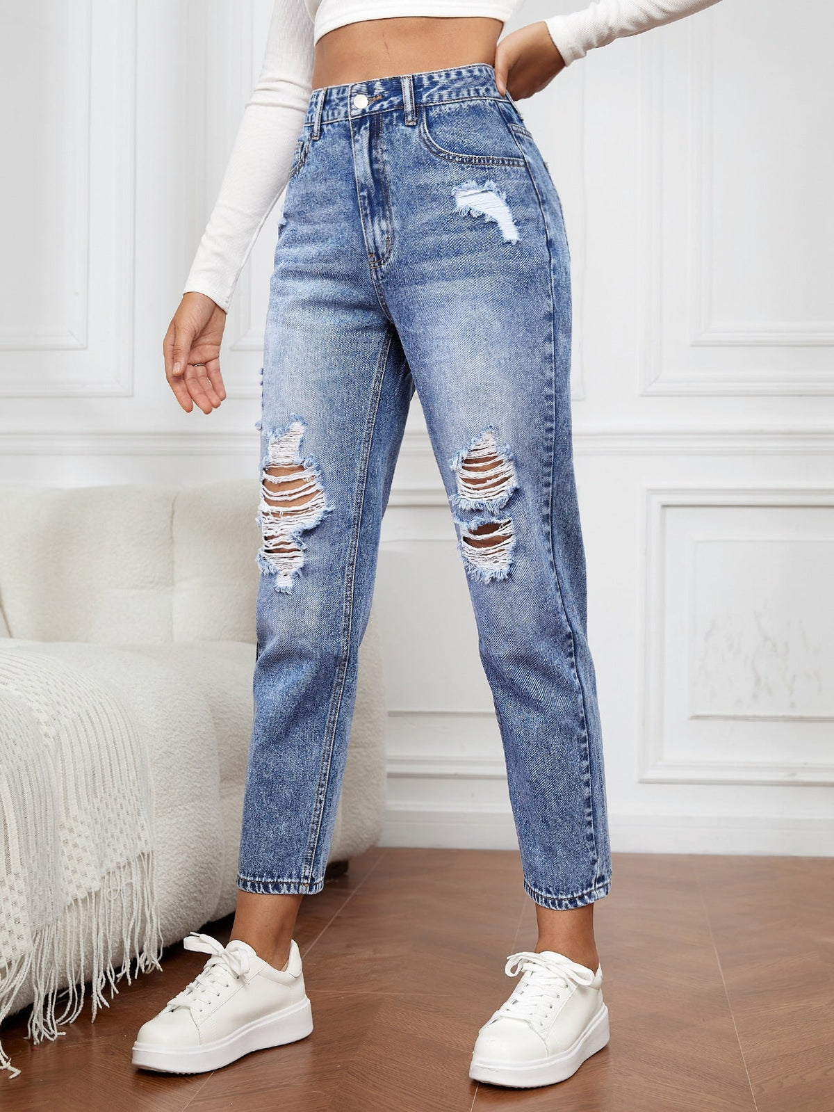 Vaqueros mom fit rotos