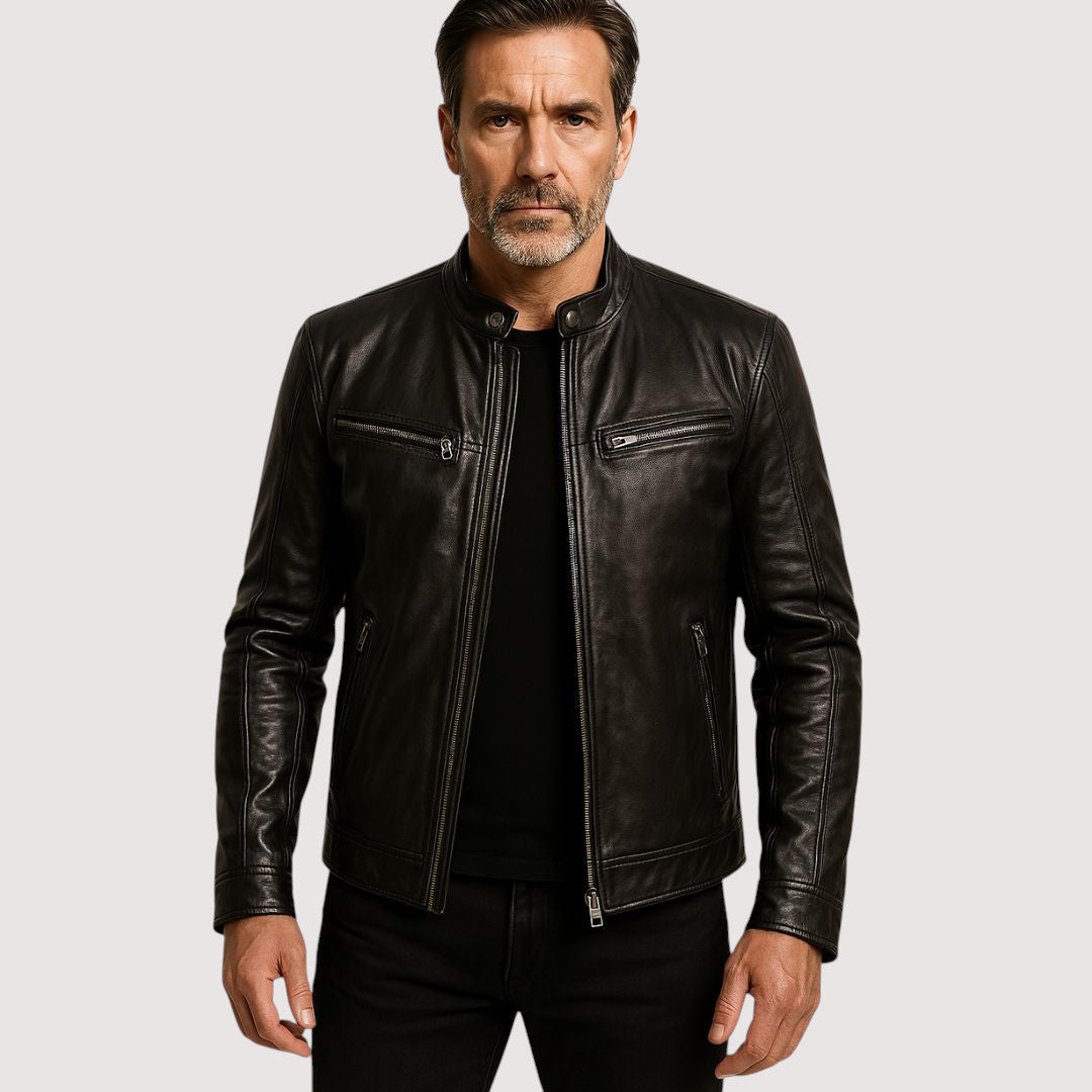 Chaqueta de piel entallada