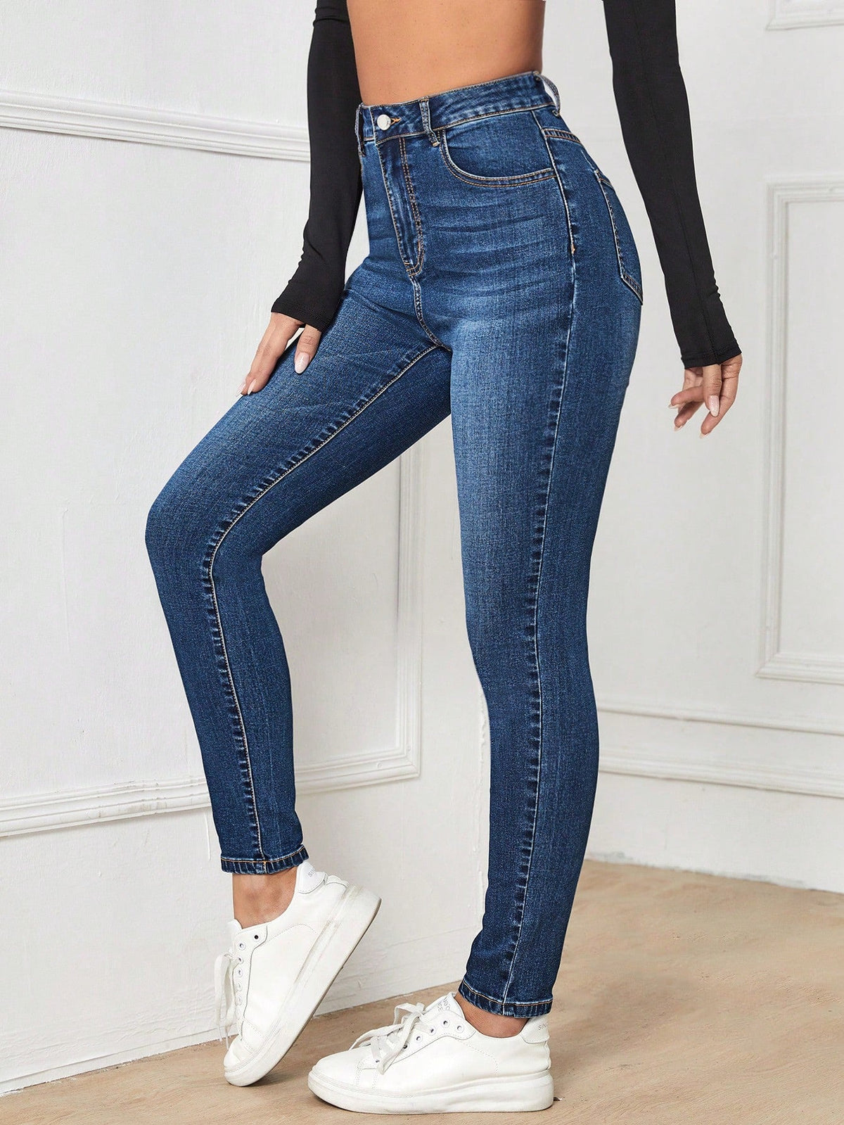 Vaqueros skinny de tiro alto