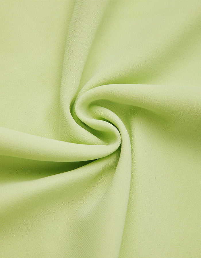 Vestido largo de gasa verde amarilla con escote en v