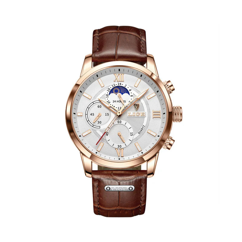 Reloj clásico con correa de piel