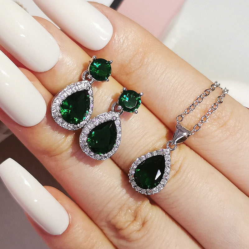 Set de collar y pendientes de circonitas