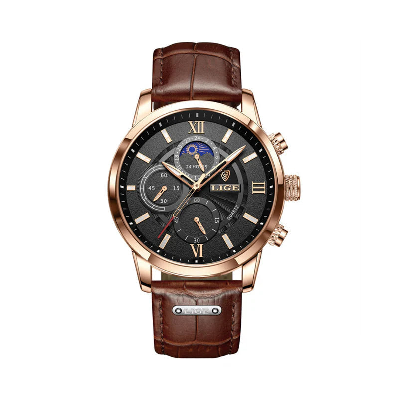 Reloj clásico con correa de piel