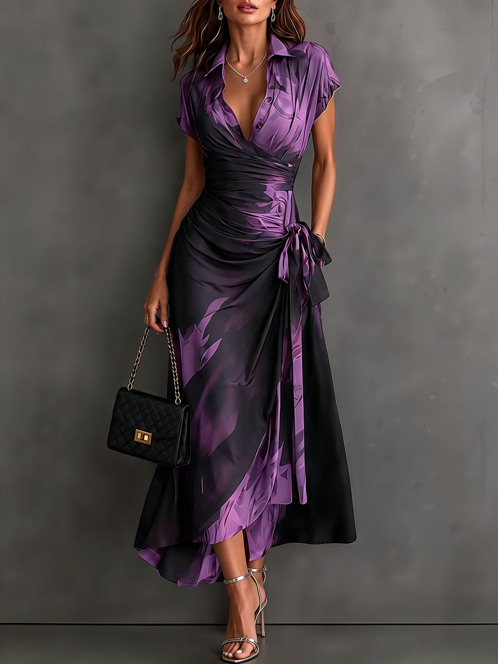 Elisa vestido midi morado