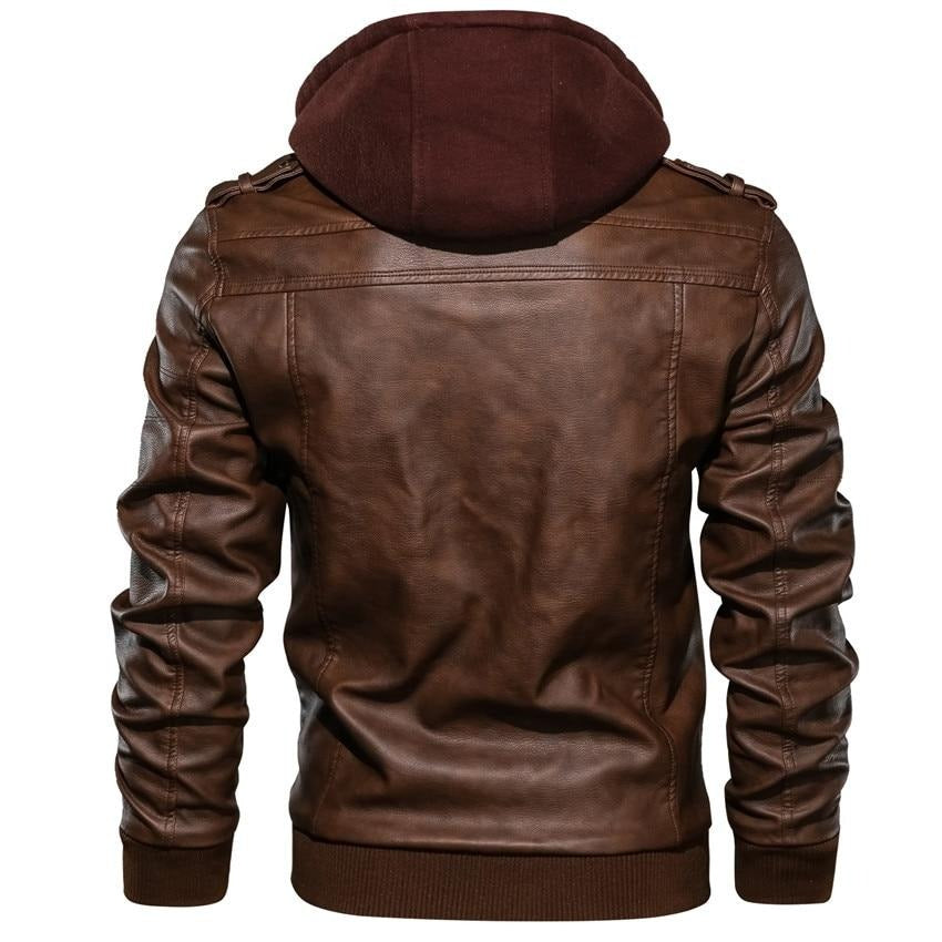 Chaqueta de piel sintética con capucha extraíble