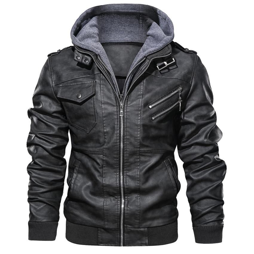 Chaqueta de piel sintética con capucha extraíble