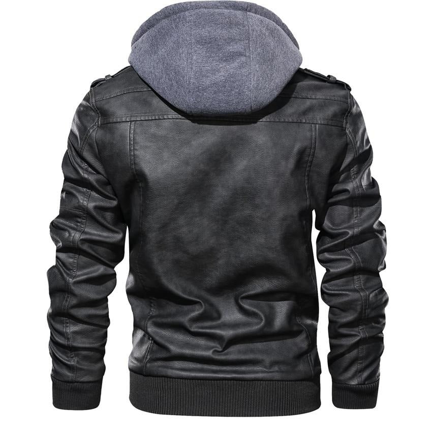 Chaqueta de piel sintética con capucha extraíble