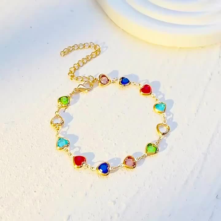 Pulsera corazones multicolor Bérénice