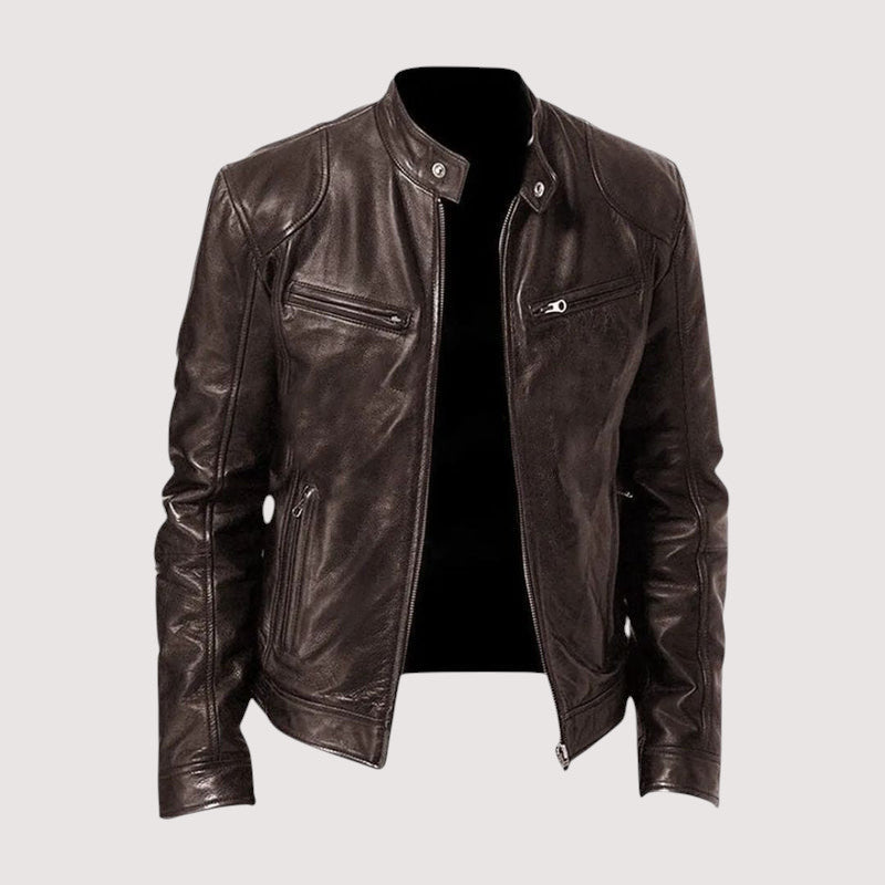 Chaqueta de piel entallada