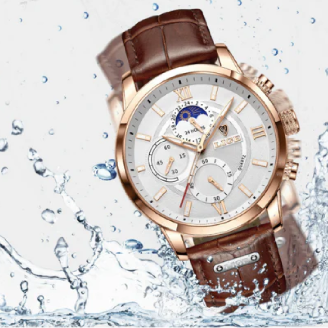 Reloj clásico con correa de piel