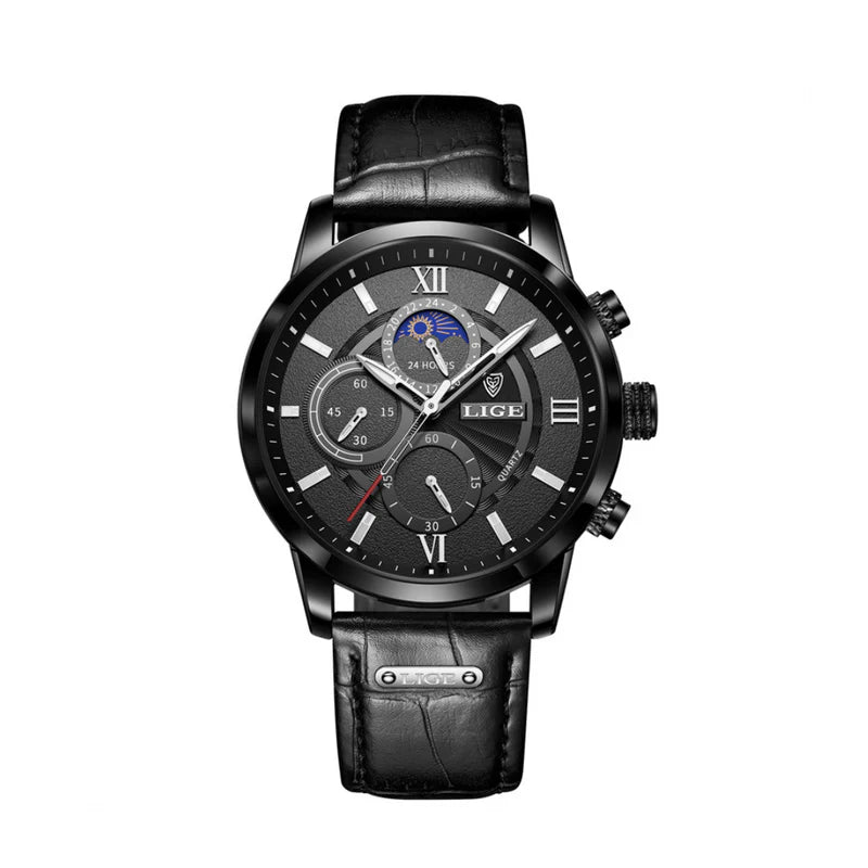 Reloj clásico con correa de piel