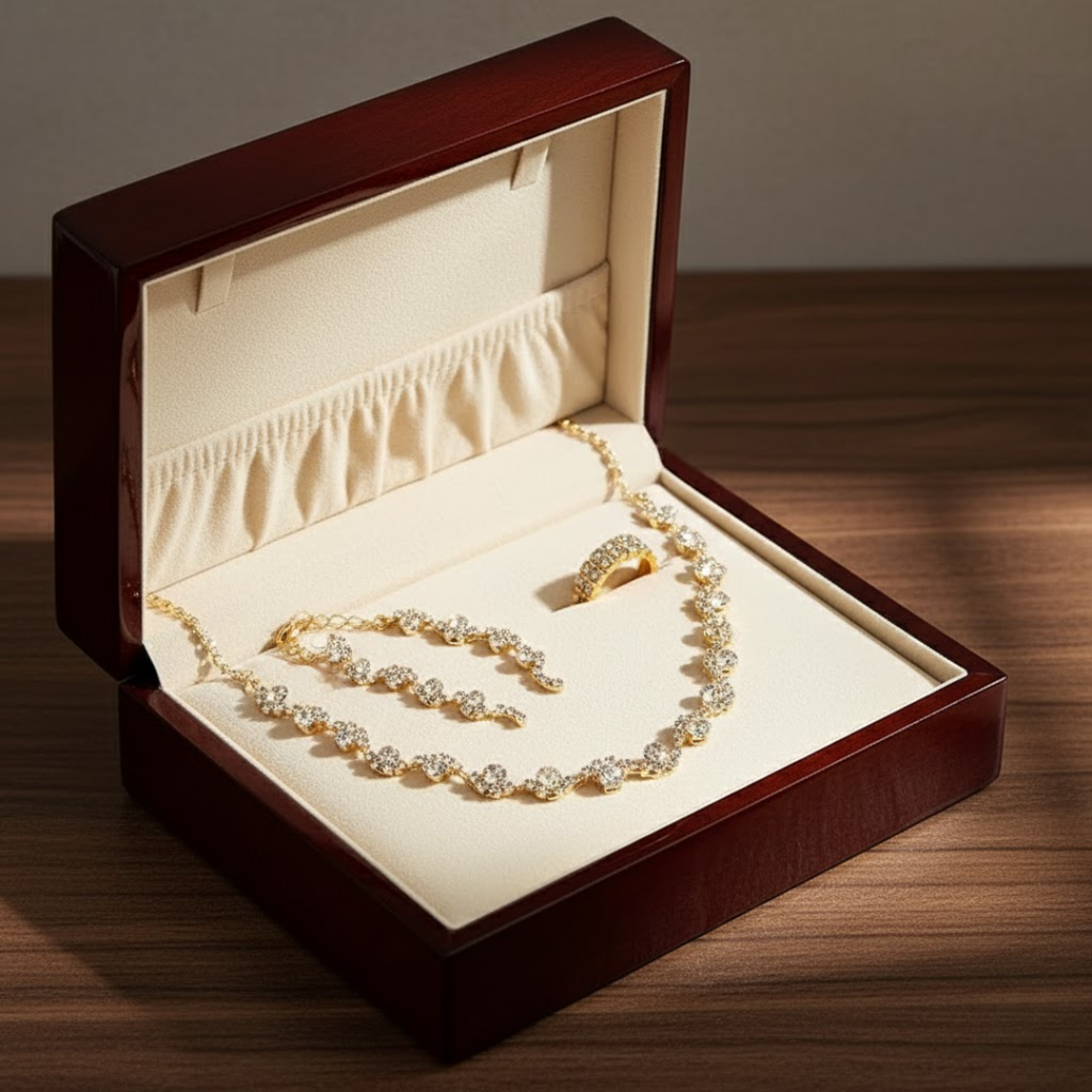 Set de joyas flor brillante Valentine