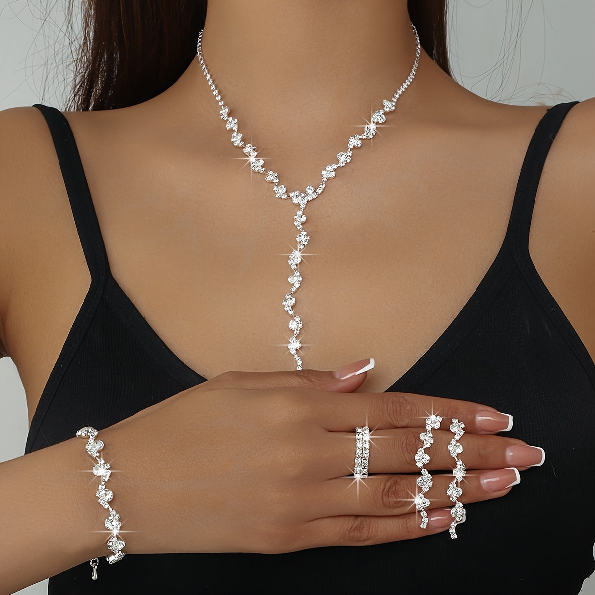 Set de joyas flor brillante Valentine
