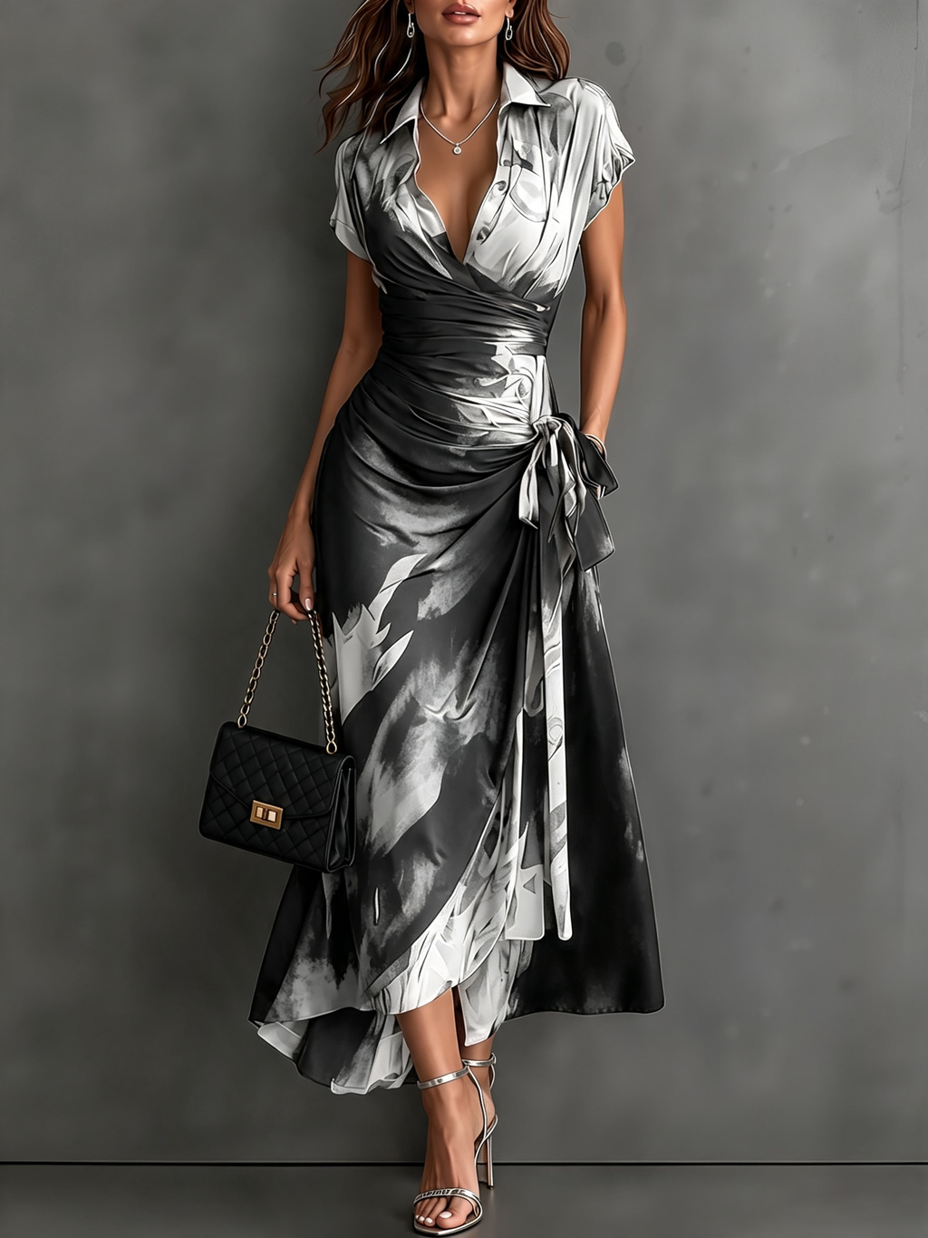 Carlotta vestido midi blanco y negro