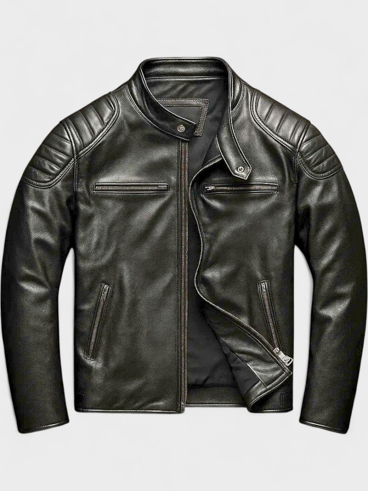 Troels | Chaqueta de piel con refuerzos