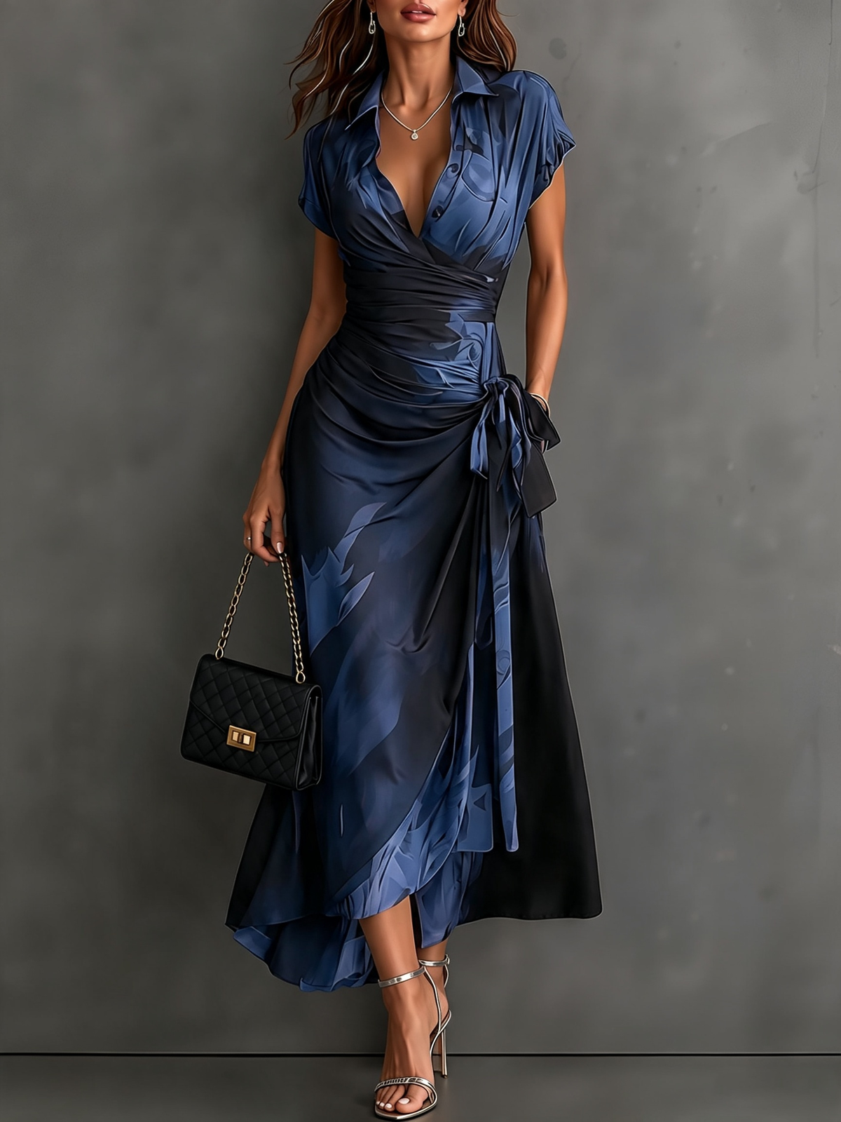 Camilla vestido midi azul