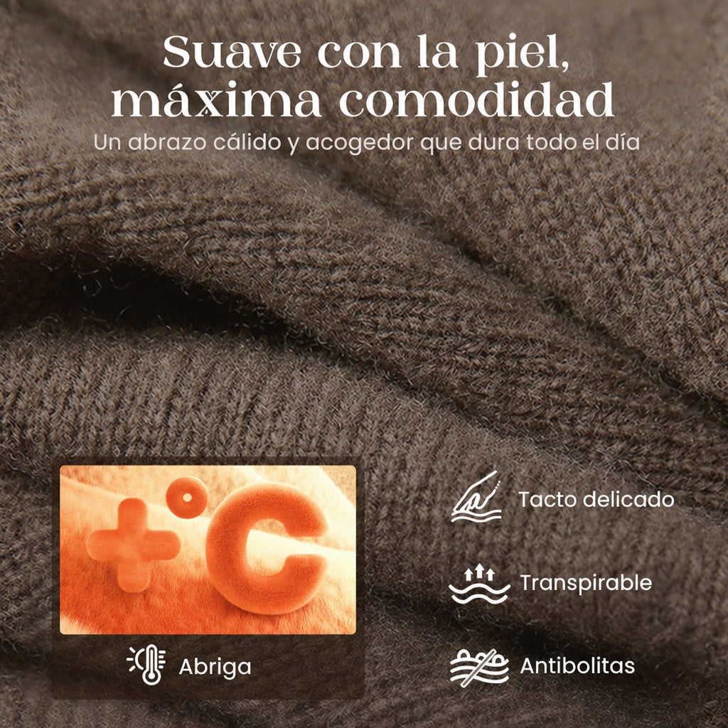 Conjunto de 2 piezas: vestido jersey de cuello alto y combinación