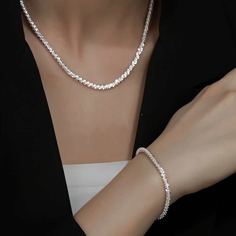 Set collar y pulsera brillante Lucie