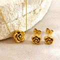 Set de collar y pendientes de flores · Estilo francés