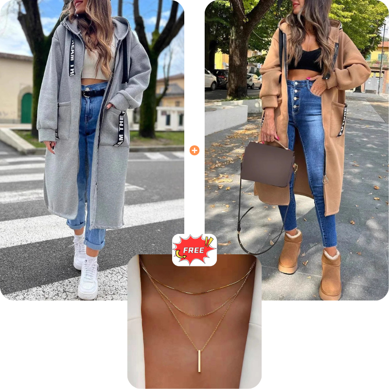 Sudadera larga con capucha para mujer