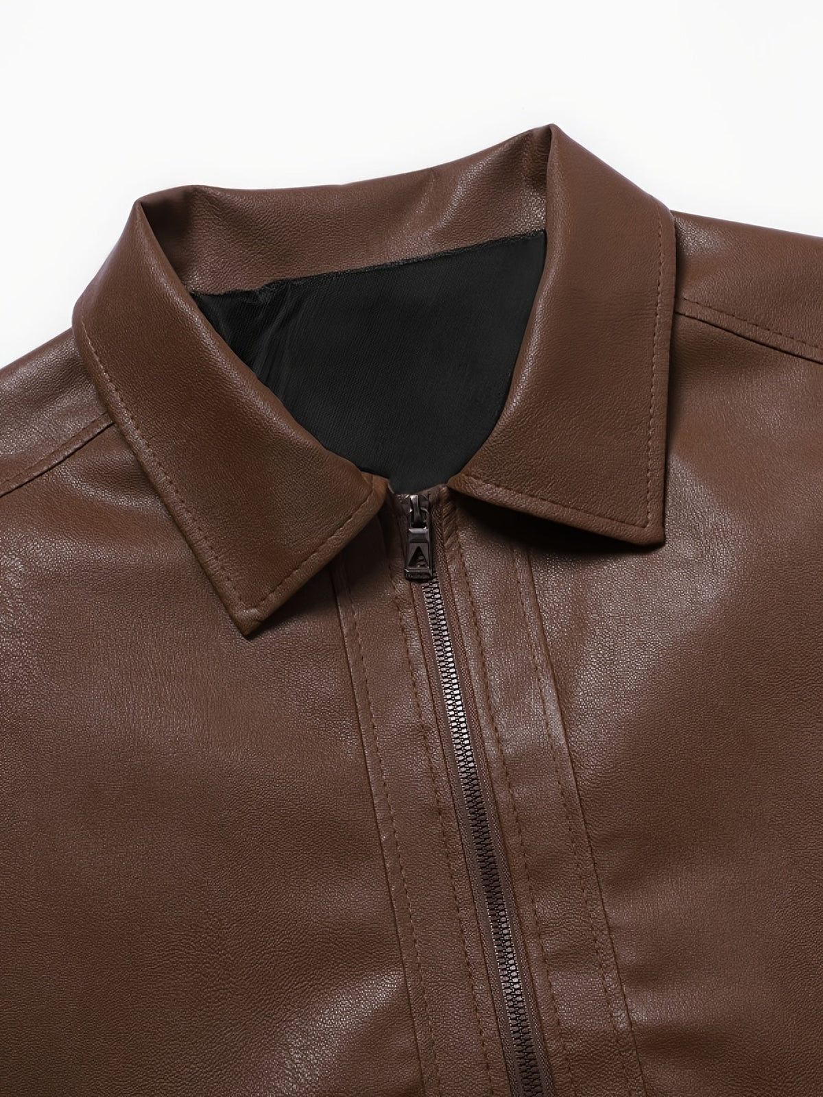 Chaqueta clásica de efecto piel con cremallera
