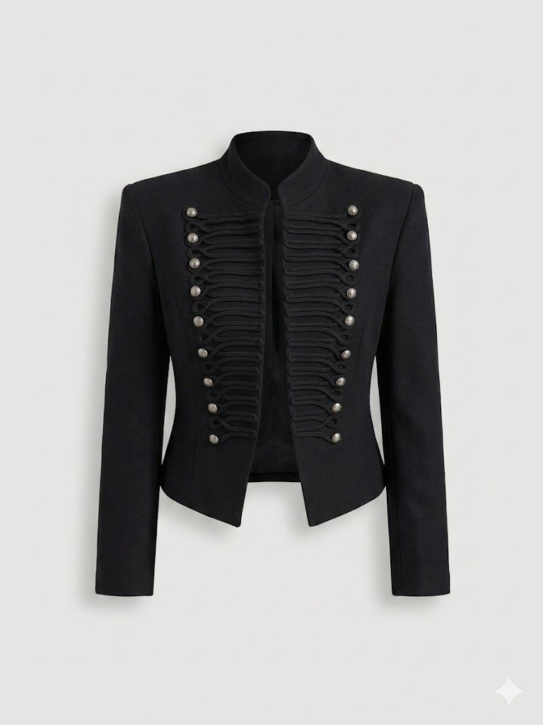 Chaqueta negra de estilo militar