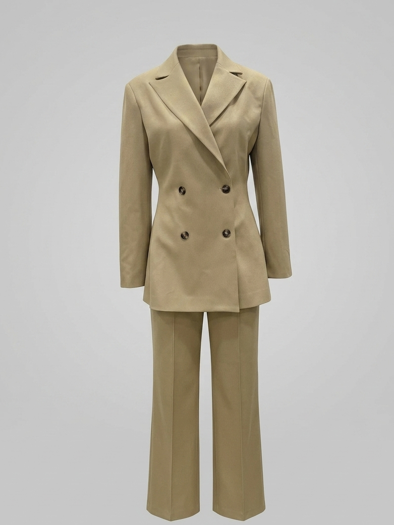 Traje Sculpt beige de sastrería estructurada