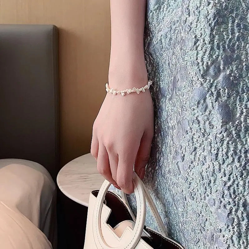 Pulsera de perlas clásica Blanche