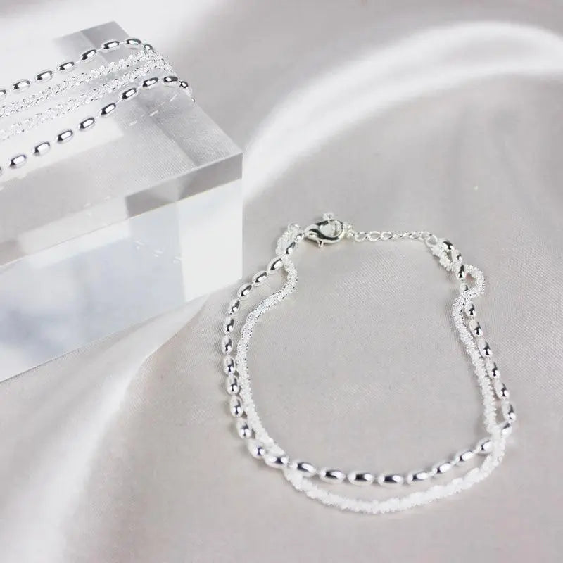 Set de pulseras plateadas con circonitas Éléonore