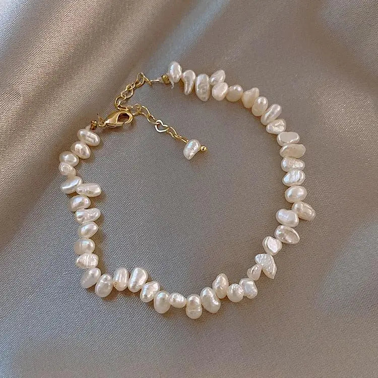 Pulsera de perlas clásica Blanche