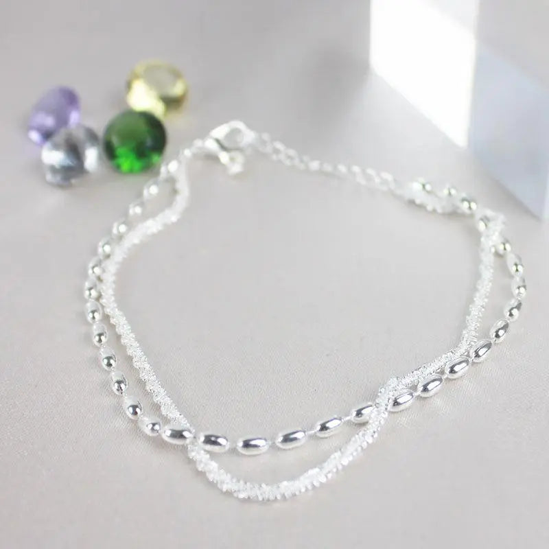 Set de pulseras plateadas con circonitas Éléonore