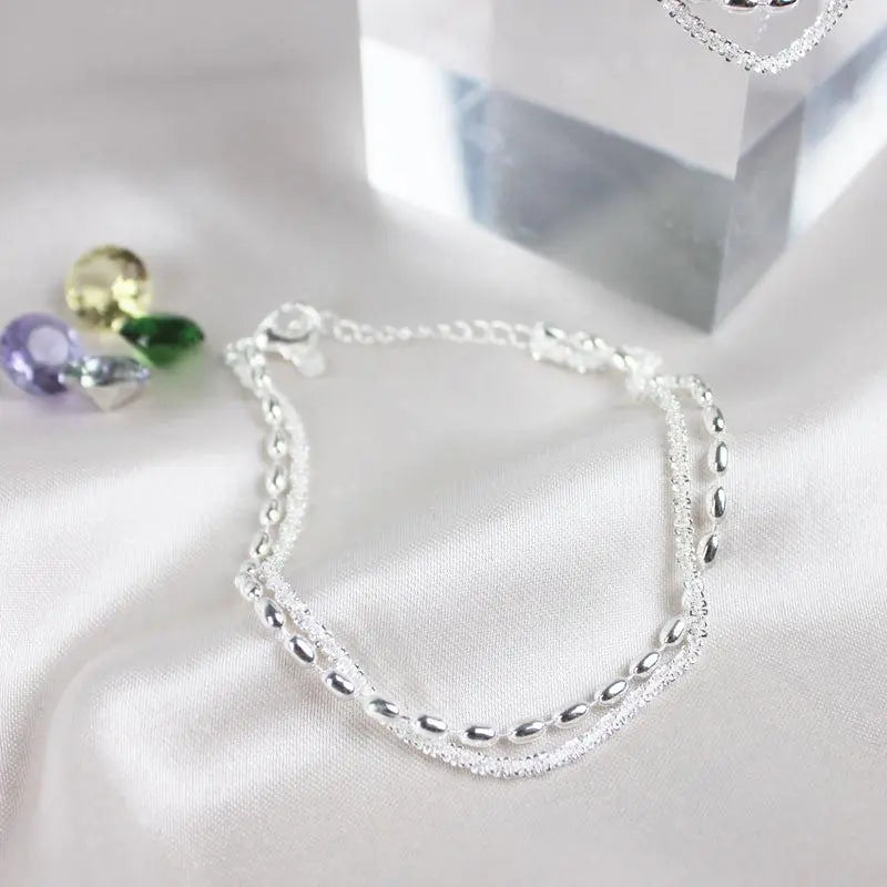 Set de pulseras plateadas con circonitas Éléonore