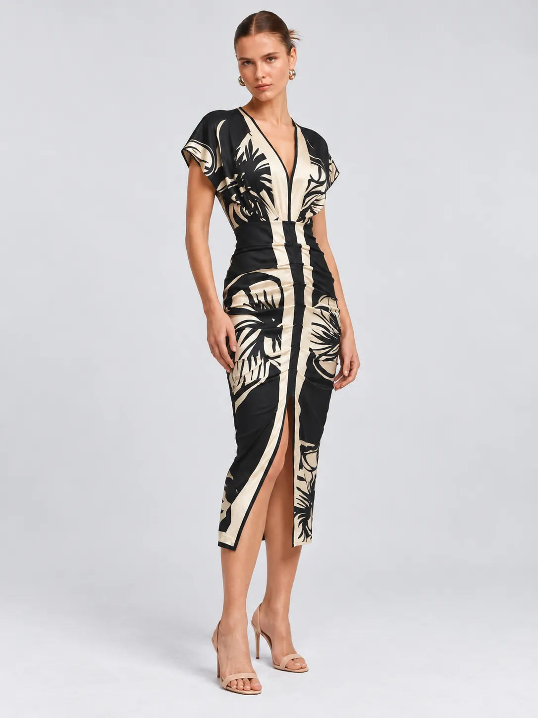 Melanie vestido midi con abertura delantera
