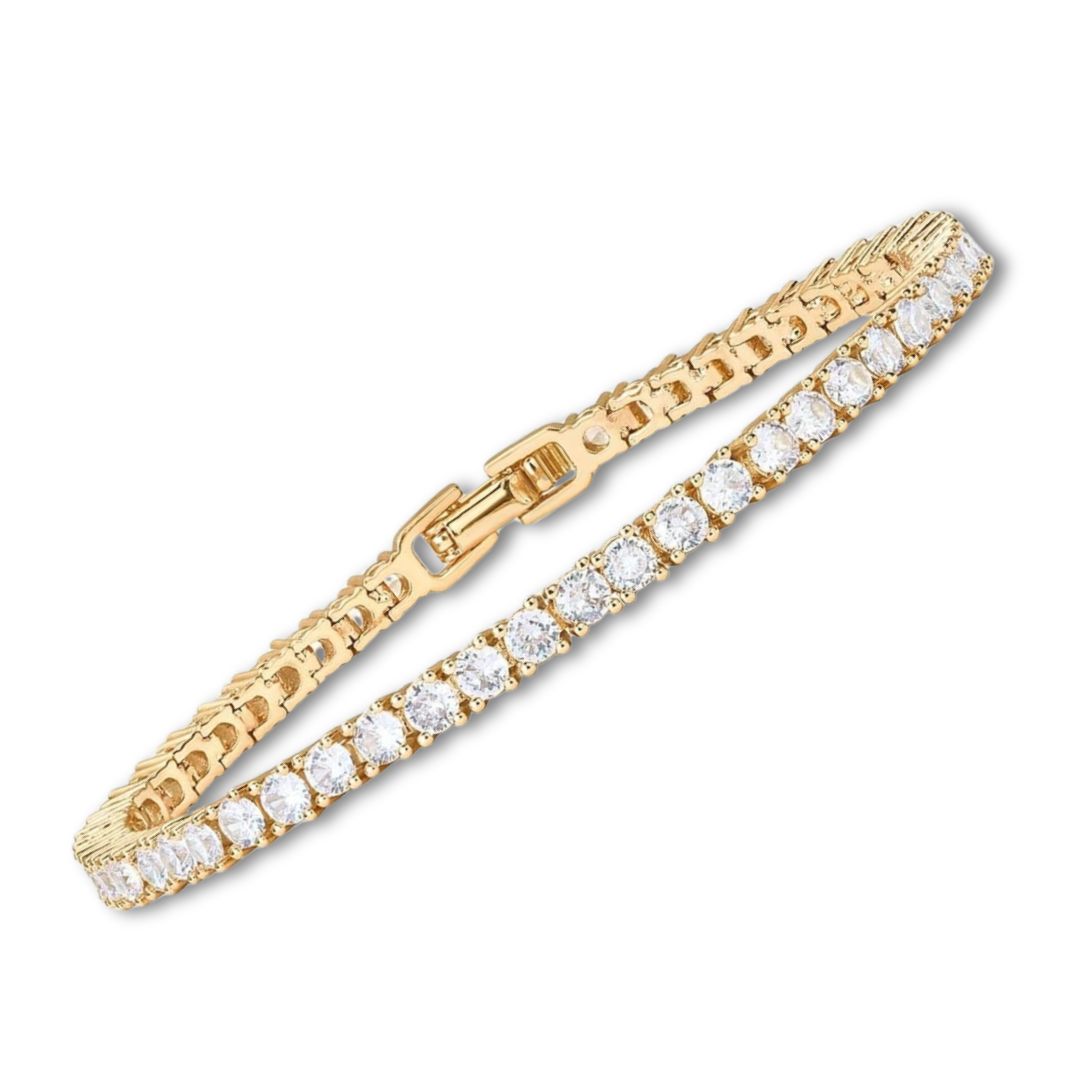 Pulsera tenis dorada brillante Aurore
