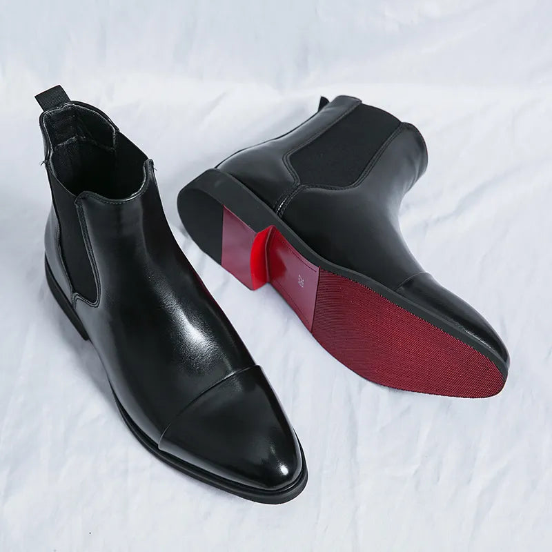 Botines de piel plena flor