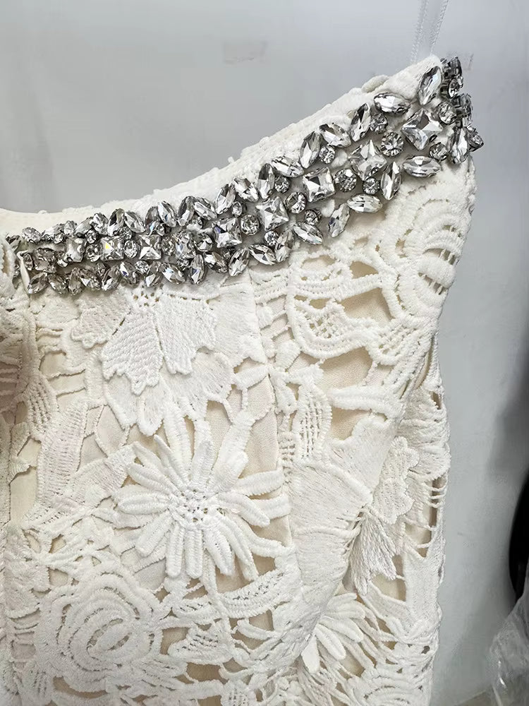 Conjunto couture de encaje floral