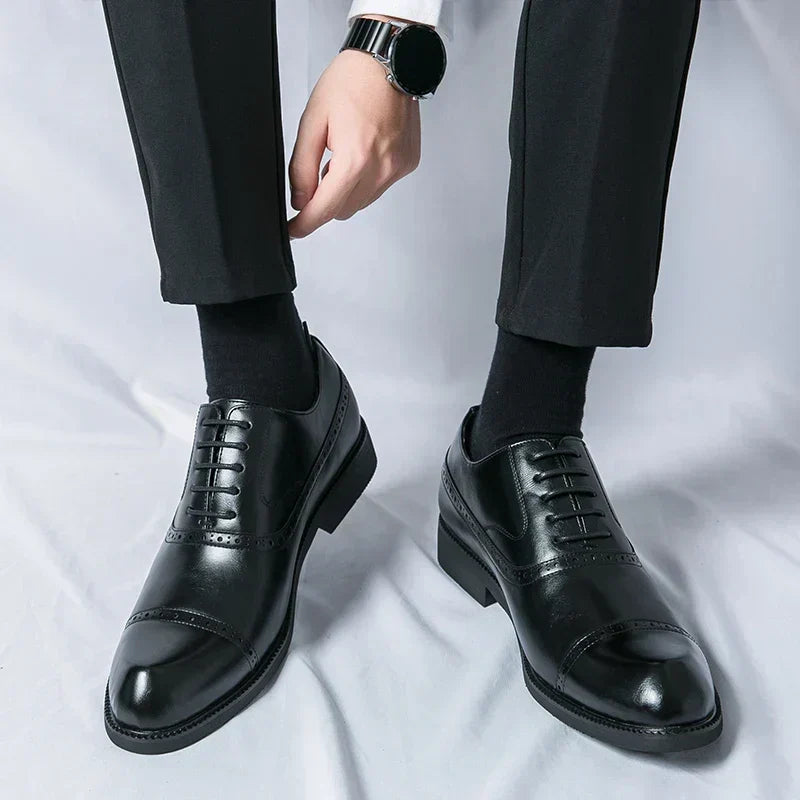 Zapatos de piel plena flor