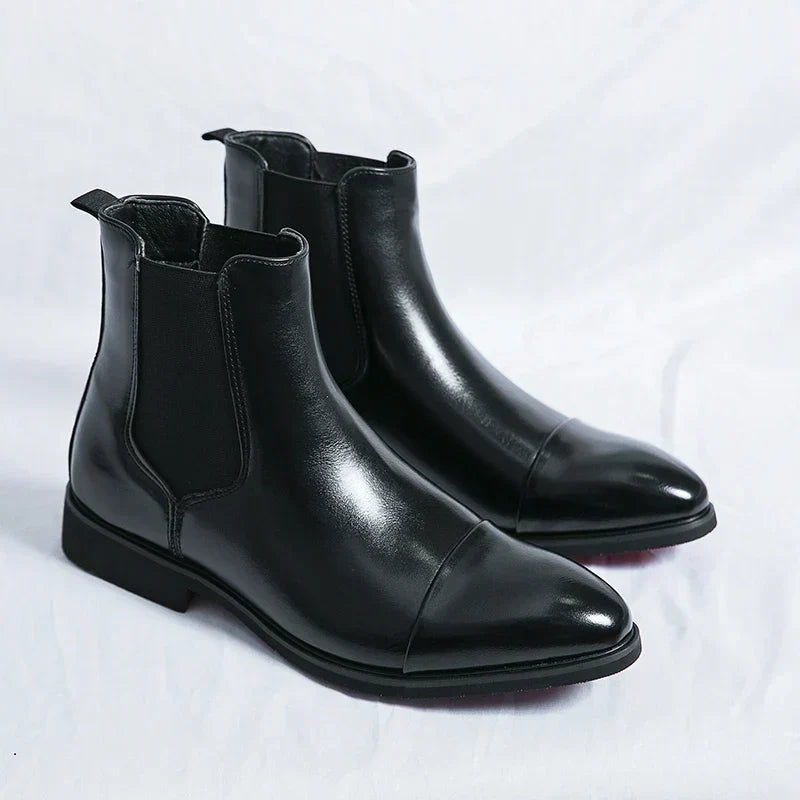 Botines de piel plena flor