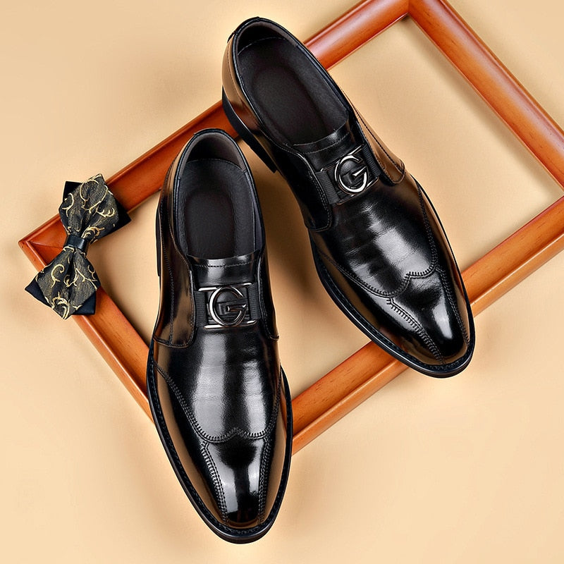 Zapatos ejecutivos clásicos de piel