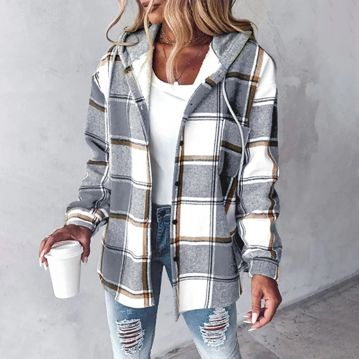 Camisa larga con capucha y forro «Élise»