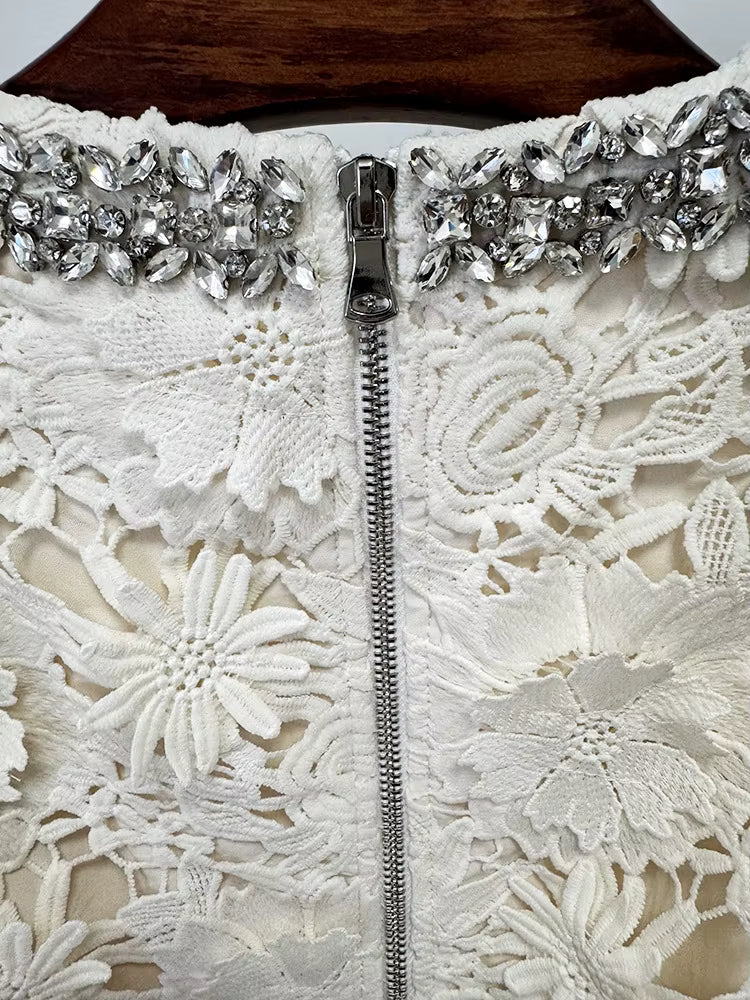 Conjunto couture de encaje floral