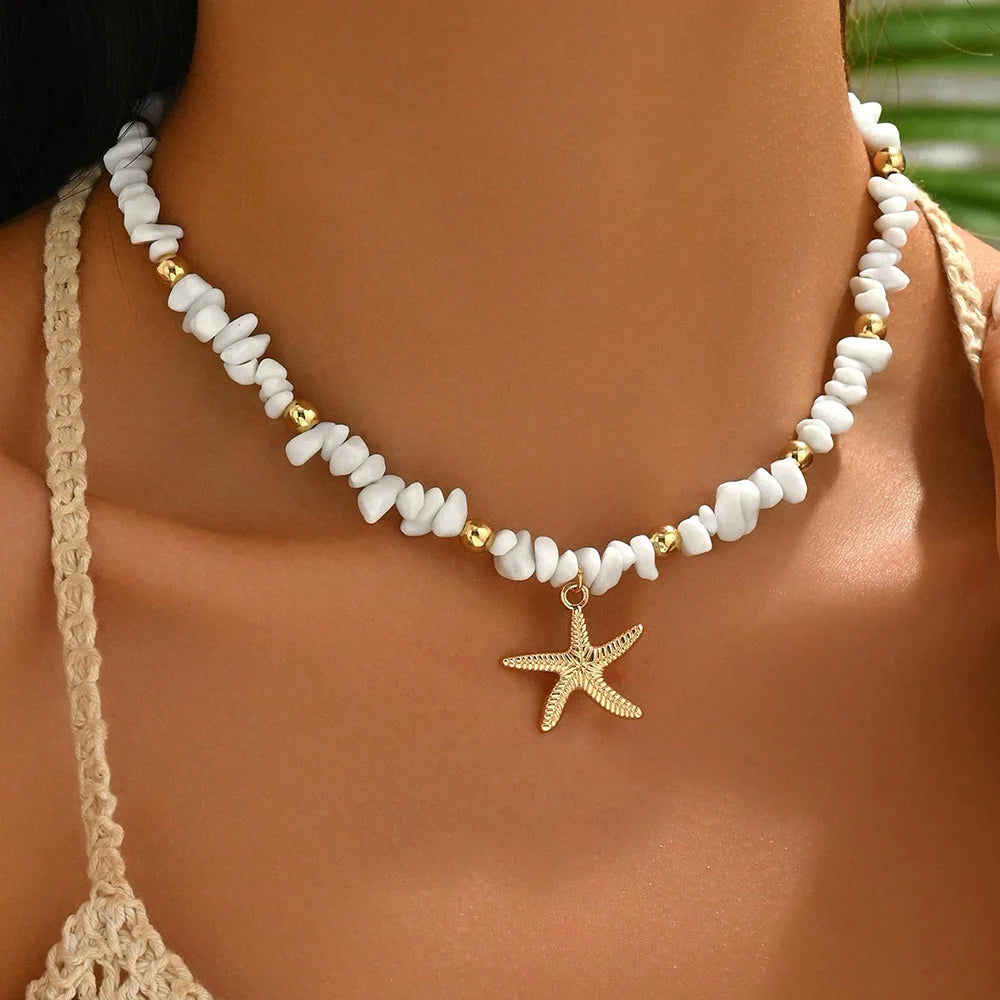 Collar de conchas cauri · Gargantilla boho
