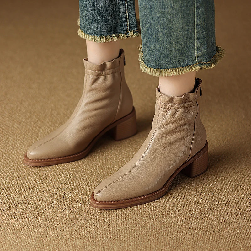 Botines de piel texturizada